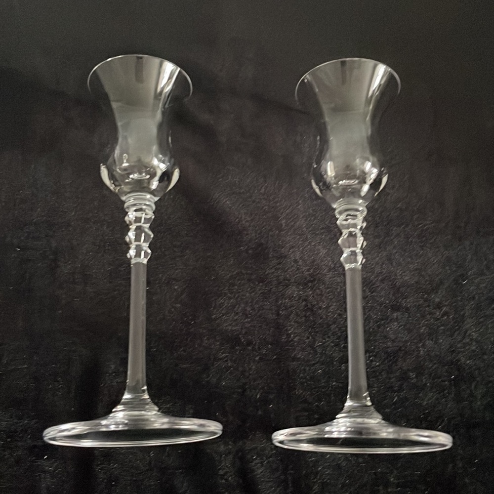 Pair of crystal candle holders